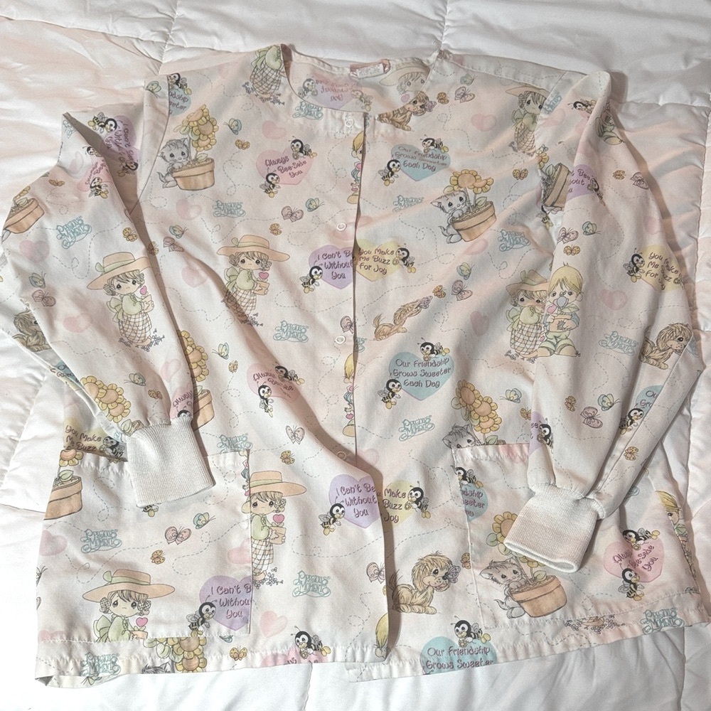Women's Precious Moments Scrub Jacket Large Pediatrics